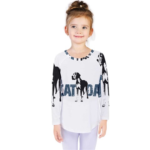 Great Dane Kids  Long Sleeve Tee by Valentinaart