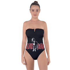 Great Dane Tie Back One Piece Swimsuit by Valentinaart