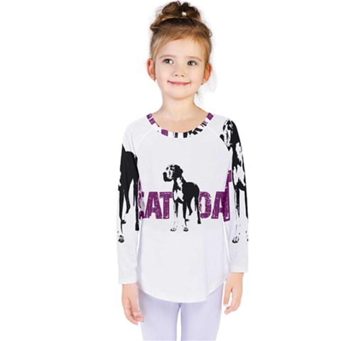 Great Dane Kids  Long Sleeve Tee by Valentinaart