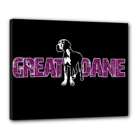 Great Dane Canvas 20  X 16  by Valentinaart