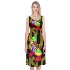 Roller Skater 80s Midi Sleeveless Dress