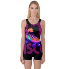 Roller Skater 80s One Piece Boyleg Swimsuit by Valentinaart