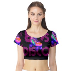 Roller Skater 80s Short Sleeve Crop Top (tight Fit) by Valentinaart