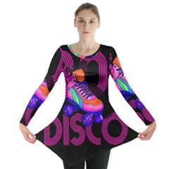 Roller Skater 80s Long Sleeve Tunic  by Valentinaart