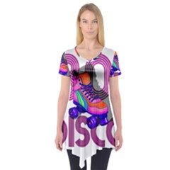 Roller Skater 80s Short Sleeve Tunic  by Valentinaart