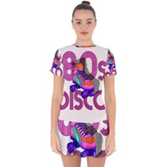 Roller Skater 80s Drop Hem Mini Chiffon Dress