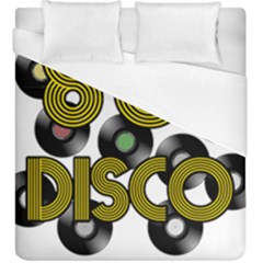  80s Disco Vinyl Records Duvet Cover (king Size) by Valentinaart