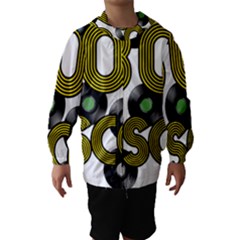  80s Disco Vinyl Records Hooded Wind Breaker (kids) by Valentinaart