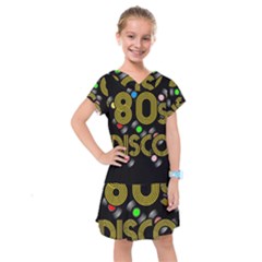  80s Disco Vinyl Records Kids  Drop Waist Dress by Valentinaart