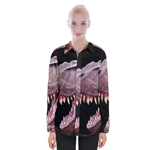 Dinosaurs T-rex Womens Long Sleeve Shirt by Valentinaart