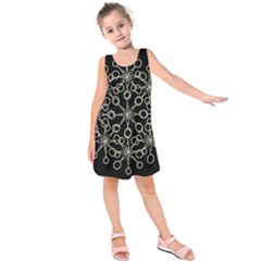 Ornate Chained Atrwork Kids  Sleeveless Dress by dflcprints