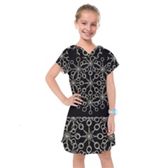 Ornate Chained Atrwork Kids  Drop Waist Dress by dflcprints