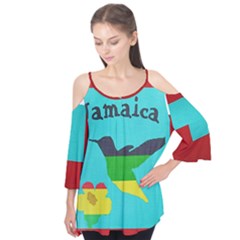 Blue Sky Jamaica Flutter Sleeve Tee 