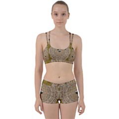 Golden Forest Silver Tree In Wood Mandala Women s Sports Set by pepitasart