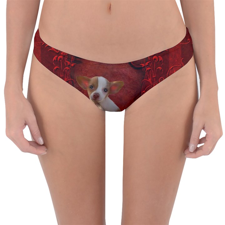 Sweet Little Chihuahua Reversible Hipster Bikini Bottoms