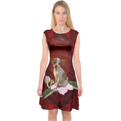 Sweet Little Chihuahua Capsleeve Midi Dress by FantasyWorld7