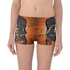 Halloween, Funny Mummy With Pumpkins Boyleg Bikini Bottoms by FantasyWorld7