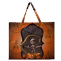 Halloween, Funny Mummy With Pumpkins Zipper Large Tote Bag View1