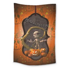 Halloween, Funny Mummy With Pumpkins Large Tapestry by FantasyWorld7