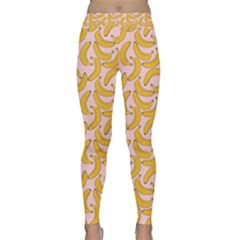 Pastel Pink And Yellow Banana Pattern Classic Yoga Leggings