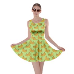 Green And Yellow Banana Bunch Pattern Skater Dress