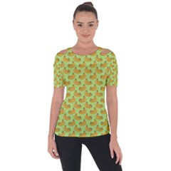 Green And Yellow Banana Bunch Pattern Short Sleeve Top by NorthernWhimsy