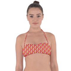 Bright Pink And Yellow Peeled Banana Patterns Halter Bandeau Bikini Top by NorthernWhimsy