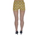 Yellow Banana Pattern Skinny Shorts View2