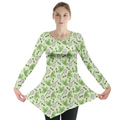 Bees And Green Clover Long Sleeve Tunic  by NorthernWhimsy