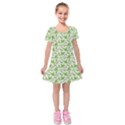 Bees And Green Clover Kids  Short Sleeve Velvet Dress View1