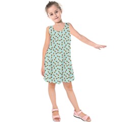 Blue Honeybee Pattern Kids  Sleeveless Dress by NorthernWhimsy