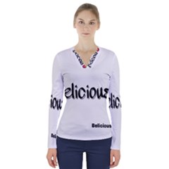 Belicious Logo V-neck Long Sleeve Top by beliciousworld