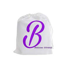 Belicious World  b  Purple Drawstring Pouches (large)  by beliciousworld