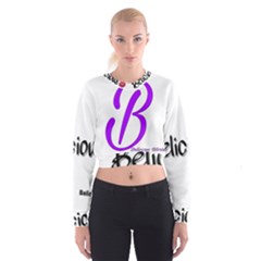 Belicious World  b  Purple Cropped Sweatshirt by beliciousworld