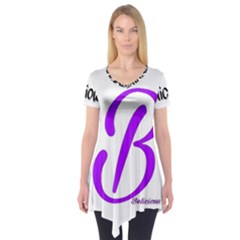 Belicious World  b  Purple Short Sleeve Tunic  by beliciousworld