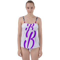 Belicious World  b  Purple Twist Front Tankini Set