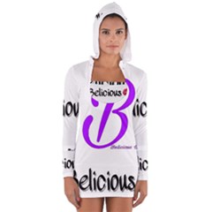 Belicious World  b  Blue Long Sleeve Hooded T-shirt