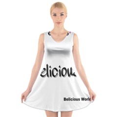 Belicious World Logo V-neck Sleeveless Skater Dress by beliciousworld