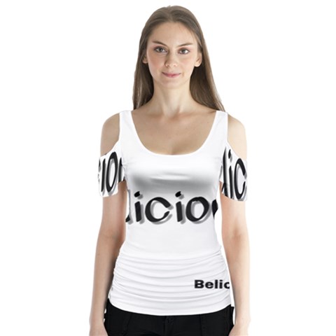 Belicious World Logo Butterfly Sleeve Cutout Tee  by beliciousworld