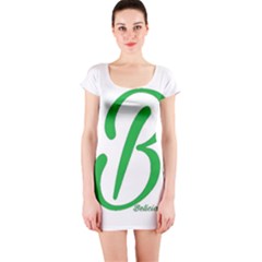 Belicious World  b  In Green Short Sleeve Bodycon Dress by beliciousworld