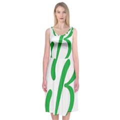 Belicious World  b  In Green Midi Sleeveless Dress by beliciousworld