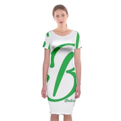 Belicious World  b  In Green Classic Short Sleeve Midi Dress by beliciousworld