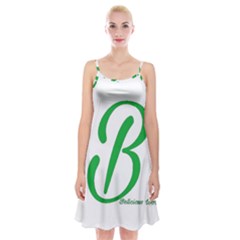 Belicious World  b  In Green Spaghetti Strap Velvet Dress by beliciousworld