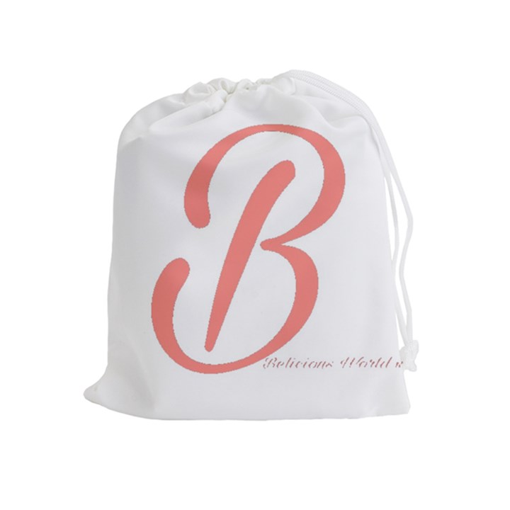 Belicious World  B  in coral Drawstring Pouches (Extra Large)