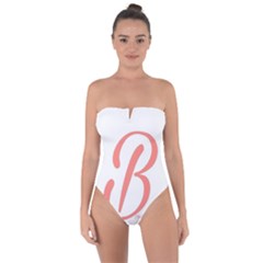 Belicious World  b  In Coral Tie Back One Piece Swimsuit by beliciousworld