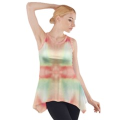 Pink And Mint Abstract Watercolor Side Drop Tank Tunic by NorthernWhimsy