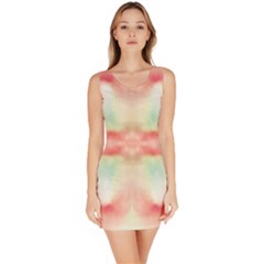 Pink And Mint Abstract Watercolor Bodycon Dress by NorthernWhimsy