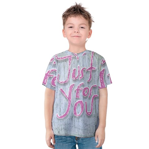 Letters Quotes Grunge Style Design Kids  Cotton Tee by dflcprints