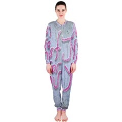 Letters Quotes Grunge Style Design Onepiece Jumpsuit (ladies)  by dflcprints