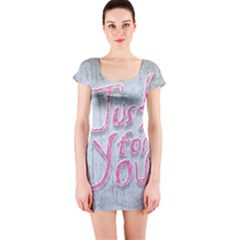 Letters Quotes Grunge Style Design Short Sleeve Bodycon Dress by dflcprints